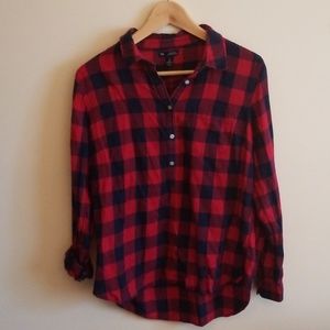 Gap Boyfriend Fit Plaid Top Size M